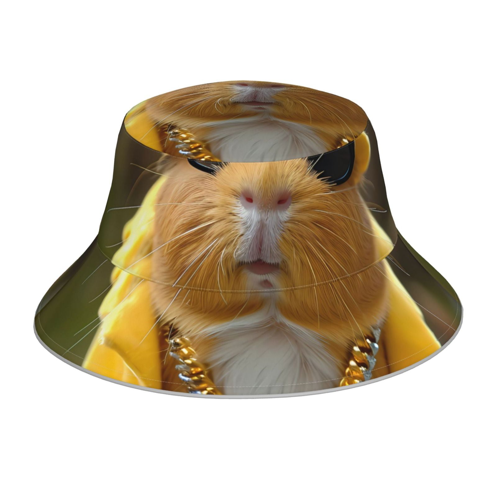 Honeii Heavy Metal Style Guinea Pig for Unisex Bucket Hat Waterproof