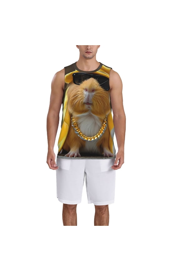 Heavy Metal Style Guinea Pig print basktball shirt for men and women, Unisex basketball jersey for Theme party-4X-Large