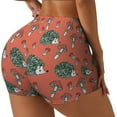 thumbnail image 1 of Honeii Hedgehog Mushroom Print Women's Workout Shorts, Gym Shorts for Active Wear, Sports Shorts,Women's Running Shorts,Quick Dry Athletic Shorts-XX-Large, 1 of 8