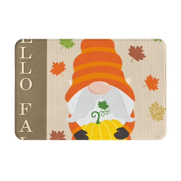 Honeii Hello Fall Gnomes 1 Pattern Door Mat, Welcome Door Mats Outdoor Indoor, Stain and Fade Resistant, Non-Slip Entry Matfor Bedroom, Bathroom, Kitchen