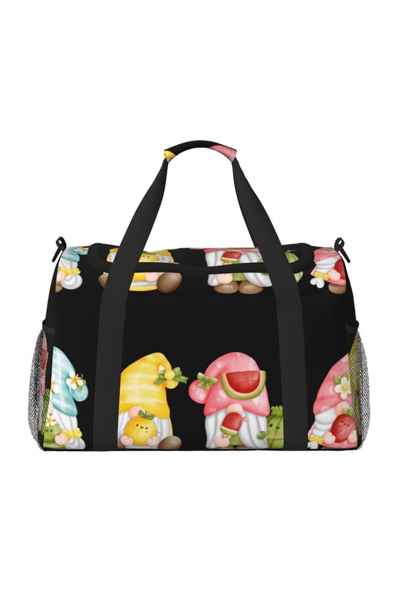 Hello Summer Gnome Print Gym Bag,Carry on Weekender Overnight Bag, Travel Duffel Bags, Personal Item Travel Bag,Tote Bag,Workout Dance Bag
