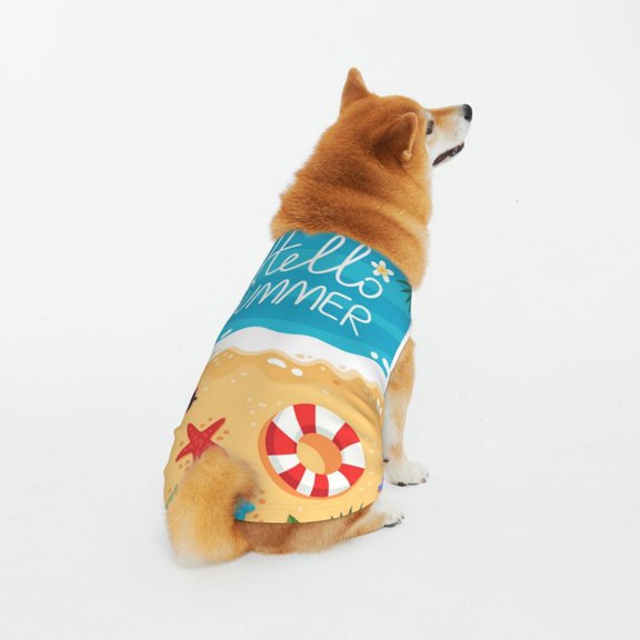 Honeii Hello Summer1 Pattern 100% Cotton Dog Clothes Dog Costumes Doggie Shirts Puppy Shirt Pet Vest Tank Top Cat Tee-3X-Large