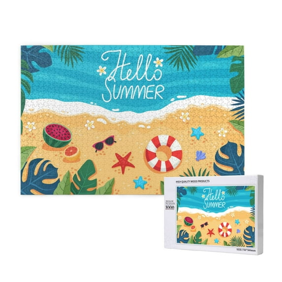 Honeii Hello Summer1 Pattern 1000 Piece Puzzles for Adults, Jigsaw Puzzles