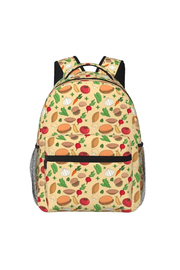 Herb Of Burger Print Backpack for Both Men and Women, Basic Bookbag for College, Work, or Travel,Rucksack Computer Bag-One Size