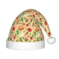 thumbnail image 1 of Honeii Herb Of Burger Print Hat Santa Claus Hat For Xmas Party, Christmas Caps For Boys Girls Child,Christmas Beanie, 1 of 6