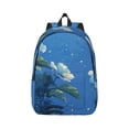 thumbnail image 1 of Honeii Hibiscus Flowers Calm Water Print Canvas College Laptop Backpack, Durable Rucksack Travel Notebook Bag School Backpack Book Bag for Men Women-Medium, 1 of 7