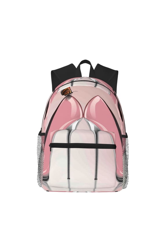 High Heel Shoes Butterfly Print School Backpack,Casual Lightweight Travel Rucksack Daypack,Backpacks for College High