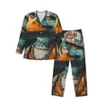 thumbnail image 1 of Honeii Hip-Hop Duck Pattern Mens Pajamas Set,2pcs Men's Lounge Long Sleeve Sleep Shirt and Pajama Bottoms Sleepwear Set,Mens Pjs Sets-Small, 1 of 7