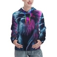 thumbnail image 1 of Honeii Hip-Hop Glasses Gorilla Pattern Womens Oversized Hoodies Long Sleeve Sweatshirts Pullover Fall Outfits with Pocket-Large, 1 of 7