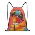 thumbnail image 1 of Honeii Hip Hummingbird In Jacket Print Drawstring Backpack,Drawstring Bags String Backpack Gym Cinch Sack Backpack Sport Bag Draw-Medium, 1 of 6