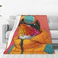 thumbnail image 1 of Honeii Hip Hummingbird In Jacket Print Fleece Blanket - Throw Blanket for Bed, Sofa, Couch, Camping, and Travel , Microplush Ultra Soft Warm Blanket-60"x50", 1 of 7