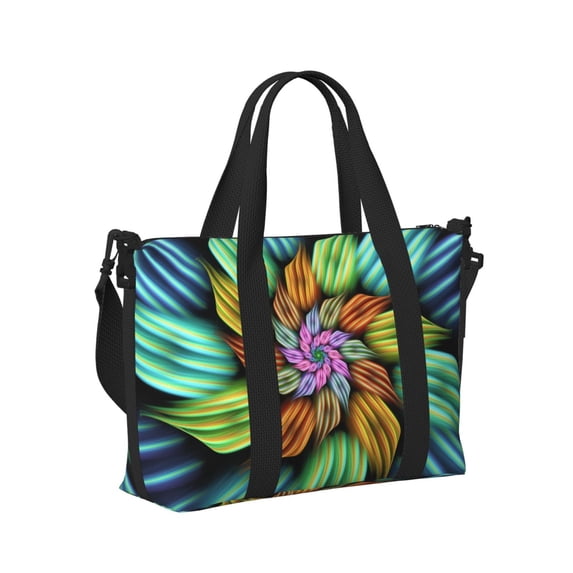 Honeii Hippie Style Print Hand Travel Bag,Travel Duffle Bag, Waterproof Weekender Bag,Carry On Tote Bags,Weekender Tote Bag,for Weekend and Business Travel
