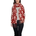 thumbnail image 1 of Honeii Ho-Ho-Ho Print Scarf Oversized Scarf Tassel Fall Winter Thick Scarf Warm Shawl Women,Women's Scarves & Wraps, 1 of 8