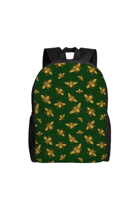 Hohey Bee Print Laptop Backpack for Work, College, Travel, Daily Backpacks for Men Women, Sport Rucksack,Computer Bag