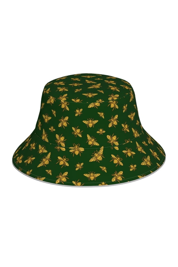 Hohey Bee for Unisex Bucket Hat Waterproof Rain Hat Reversible Shiny Rave Bucket Hat for Concert Festival Boonie Cap