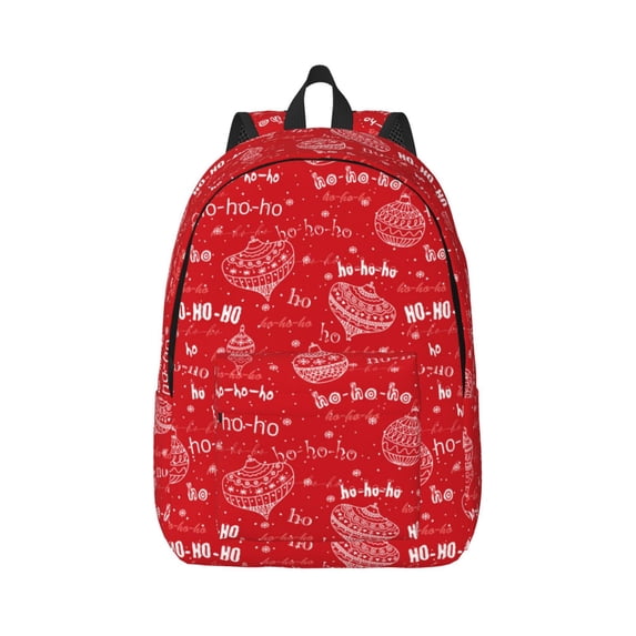 Honeii Hohoho1 Print Canvas College Laptop Backpack, Durable Rucksack Travel Notebook Bag School Backpack Book Bag for Men Women-Small
