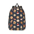 thumbnail image 1 of Honeii Holiday Gingerbreads Print Canvas College Laptop Backpack, Durable Rucksack Travel Notebook Bag School Backpack Book Bag for Men Women-Medium, 1 of 7