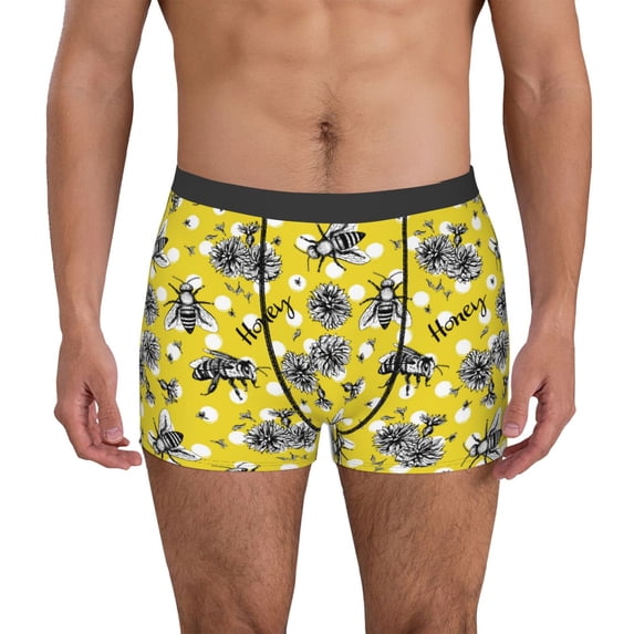 Honeii Honeybee Men's Underwear Boxer Briefs Pack, ComfortSoft Boxer Brief for Men, Moisture-Wicking Breathable-X-Large