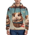 thumbnail image 1 of Honeii Hot Air Balloon Guinea Pig Pattern Mens Hoodies Men's Loose Sleeve Sweatshirt,Pullover Hooded Sweatshirt for Men,Essentials Hoodie-4X-Large, 1 of 7
