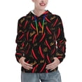 thumbnail image 1 of Honeii Hot Chili Pattern Womens Oversized Hoodies Long Sleeve Sweatshirts Pullover Fall Outfits with Pocket-Large, 1 of 7