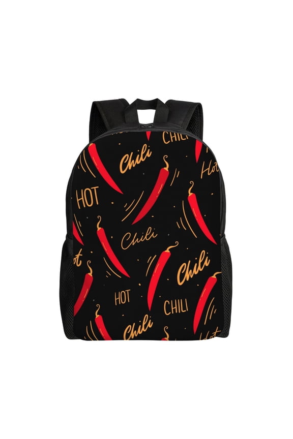 Hot Chili Print Laptop Backpack for Work, College, Travel, Daily Backpacks for Men Women, Sport Rucksack,Computer Bag