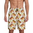 thumbnail image 1 of Honeii Hot Dog 7 Print Men's Pajama Sleepwear Shorts - a comfy pajama bottom and lounge short for Relaxed Home Wear-Large, 1 of 6