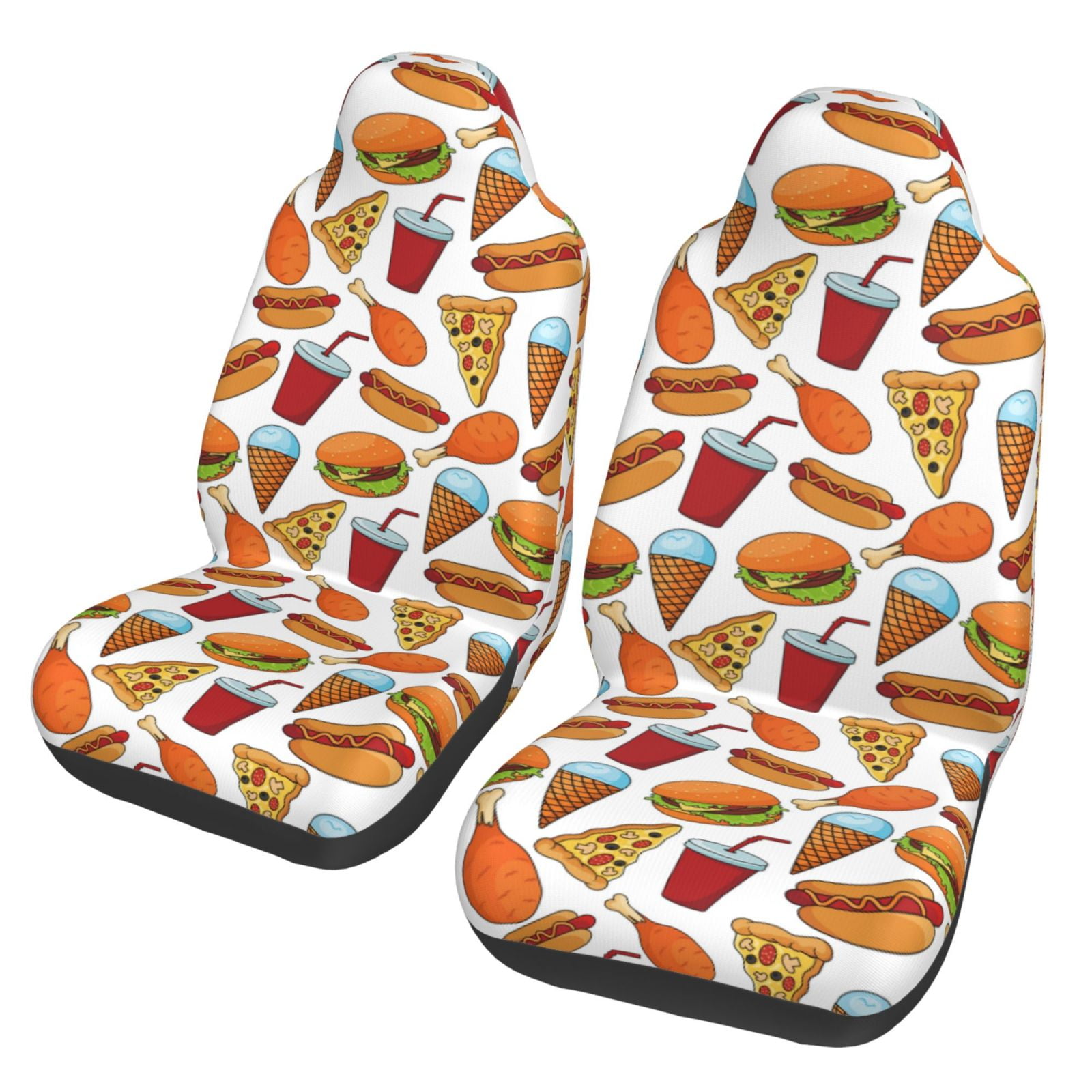 Hot Dog Pattern Print Universal Fit Car Seat Cover