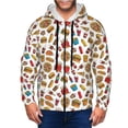thumbnail image 1 of Honeii Hot Dog Pizza Print Hoodies for Men, Pullover & Full Zip, Breathable Zip up Hoodie, Sweatshirt-Large, 1 of 5