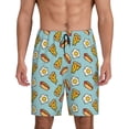 thumbnail image 1 of Honeii Hot Dog Pizza Print Men's Pajama Sleepwear Shorts - a comfy pajama bottom and lounge short for Relaxed Home Wear-3X-Large, 1 of 6