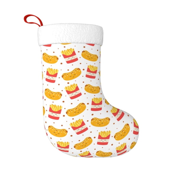 Honeii Hot Dog for Christmas Stocking,Large Xmas Stocking,Holiday and Family Stocking for Fireplace Christmas Holiday Party Decoration