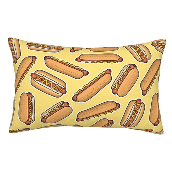 Honeii Hot Dogs Print Pillow Cases,Plush Throw Pillow Covers,Decorative Pillowcase for Sofa, Couch, Living Room-16"x24"