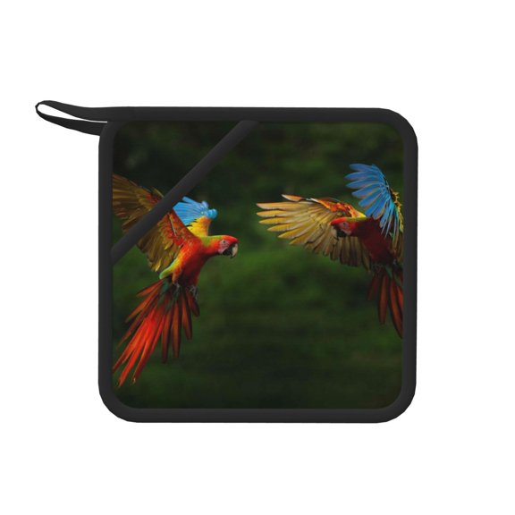 Honeii Hybrid Parrot in the Forest for Silicone Trivets for Hot Pots and Pans -Trivet Mat - Heat Resistant Silicone Trivet - Hot Plate Mats