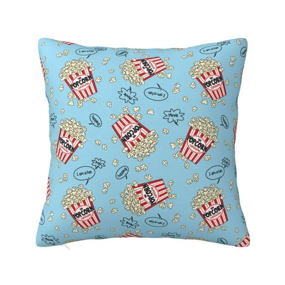 Honeii I Am A Fan Popcorn Print Throw Pillow, Square Decorative Pillow Forms Soft Fluffy Plump Pillow Decorative Pillow Inserts,Couch Pillows-26"x26"