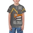 thumbnail image 1 of Honeii I Like Big Digger Print Youth Short Sleeve T-Shirt,Boys Athletic Shirt,Quick Dry Short Sleeve Performance Moisture Wicking T Shirt, 1 of 6
