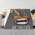 thumbnail image 1 of Honeii I Like Big Digger print throw blanket, crafted from cozy cotton flannel, offers versatile home decor as a bedding suitable for all seasons.-50"x40", 1 of 6