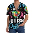thumbnail image 1 of Honeii I Love My Autism for Men's Short-Sleeved Button-Up Collared Shirt Featuring A Pocket, Perfect for Beach Vacations, And Travel Adventures.-XX-Large, 1 of 5
