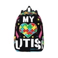 thumbnail image 1 of Honeii I Love My Autism Print Canvas College Laptop Backpack, Durable Rucksack Travel Notebook Bag School Backpack Book Bag for Men Women-Small, 1 of 7