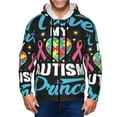 thumbnail image 1 of Honeii I Love My Autism Print Hoodies for Men, Pullover & Full Zip, Breathable Zip up Hoodie, Sweatshirt-3X-Large, 1 of 5