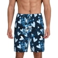 thumbnail image 1 of Honeii Ice Blue Heart Print Men's Pajama Sleepwear Shorts - a comfy pajama bottom and lounge short for Relaxed Home Wear-4X-Large, 1 of 6
