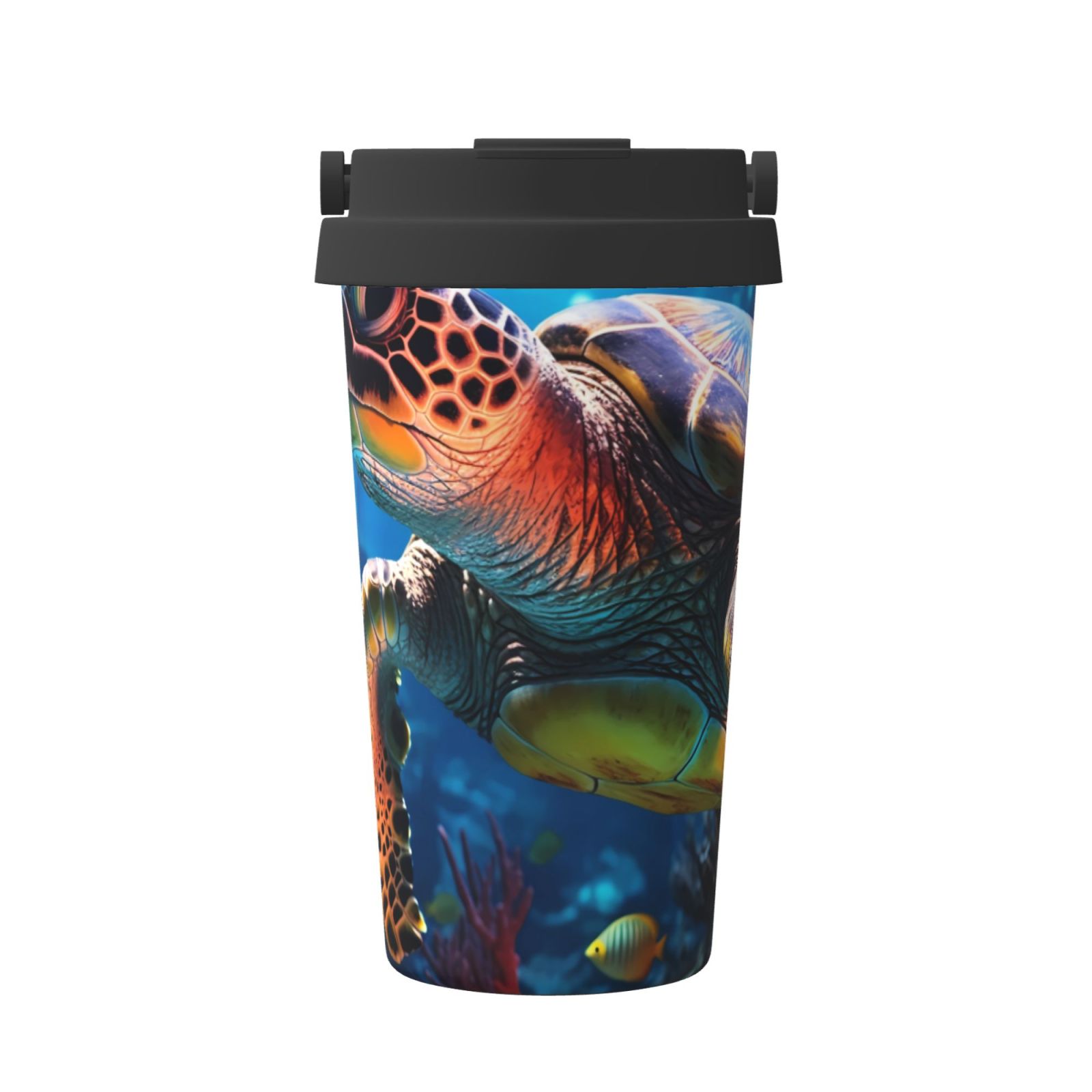 Turtle Shell Cups Honeii Ice Blue Ocean Sea Turtle Print Travel Coffee Mug Insulated ...