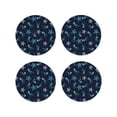 thumbnail image 1 of Honeii Ice Blue Starfish and Jellyfish Print Leather Coaster Set of 4, Ideal for Safeguarding Your Furniture from Drinks Spills and Effortless Cleanup-Round Shape, 1 of 6