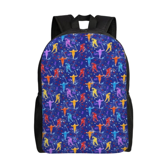 Honeii Ice Hockey Players With Puck Print Laptop Backpack for Work, College, Travel, Daily Backpacks for Men Women, Sport Rucksack,Computer Bag