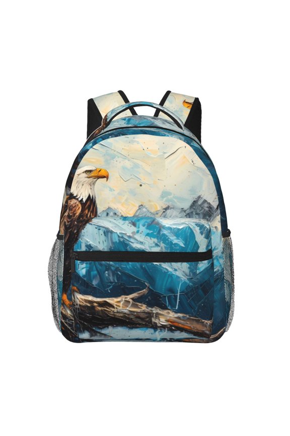 Iceberg Bald Eagle Print Backpack for Both Men and Women, Basic Bookbag for College, Work, or Travel,Rucksack Computer Bag-One Size