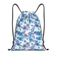 thumbnail image 1 of Honeii Icy Blue Snowflakes Print Drawstring Backpack,Drawstring Bags String Backpack Gym Cinch Sack Backpack Sport Bag Draw-Medium, 1 of 6