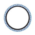 thumbnail image 1 of Honeii Icy Blue Snowflakes Print Stretch Elastic Steering Wheel Cover - Universal 15", Fits Sedans, SUVs, Vans, & Trucks Effortlessly, 1 of 6