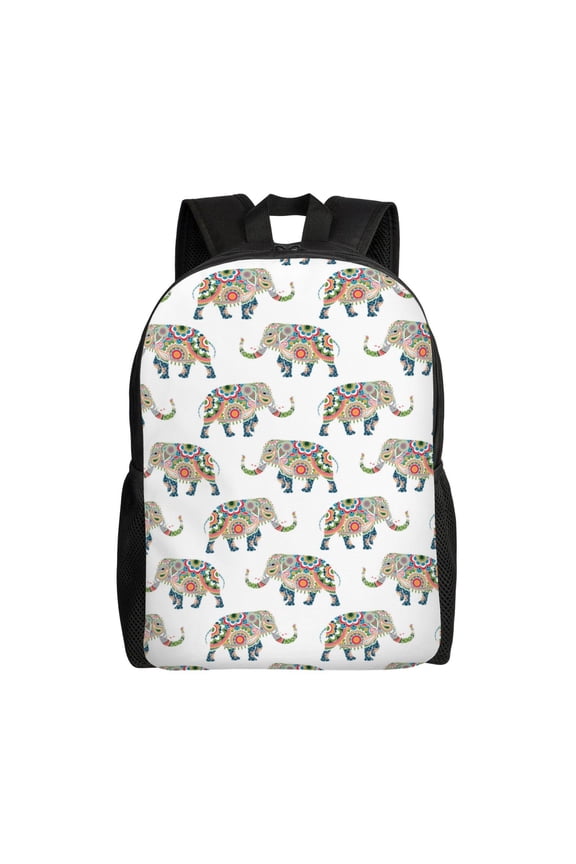 Indian Elephant Print Laptop Backpack for Work, College, Travel, Daily Backpacks for Men Women, Sport Rucksack,Computer Bag