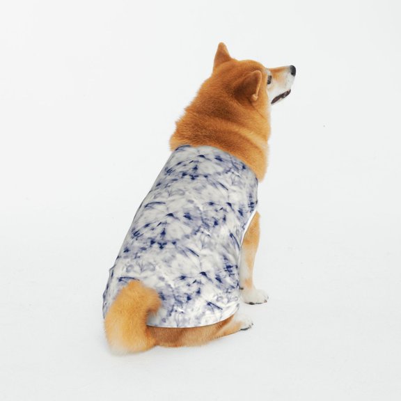 Honeii Indigo Tie Dye Pattern 100% Cotton Dog Clothes Dog Costumes Doggie Shirts Puppy Shirt Pet Vest Tank Top Cat Tee-3X-Large