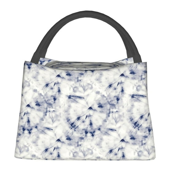 Honeii Indigo Tie Dye Print Cooler Bag Insulated, Large Leakproof Soft Sided Portable Cooler Bag,Lunch Box Lunch Bag