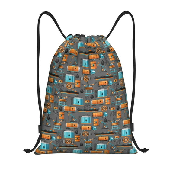 Honeii Industrial Transportation Print Drawstring Backpack,Drawstring Bags String Backpack Gym Cinch Sack Backpack Sport Bag Draw-Medium