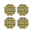 thumbnail image 1 of Honeii Insects Of Flowers Print Leather Coaster Set of 4, Ideal for Safeguarding Your Furniture from Drinks Spills and Effortless Cleanup-Octagon, 1 of 6